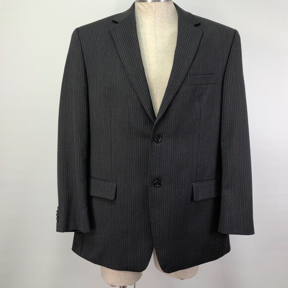 Michael Kors Sport Coat Blazer Jacket Mens 42R? Gray Pin Striped 100% Wool - Picture 1 of 8